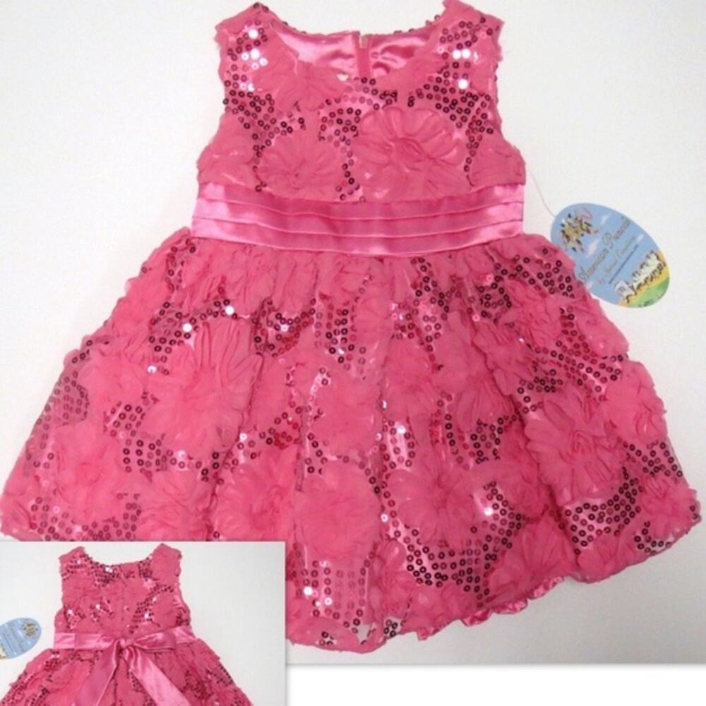 American Princess Girls Special Occasion Formal Dress 18 Mo Pink Easter Floral
